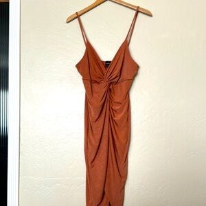 Privy Dusty Rose Tie Knot Cut Out Bodycon Dress Size L
